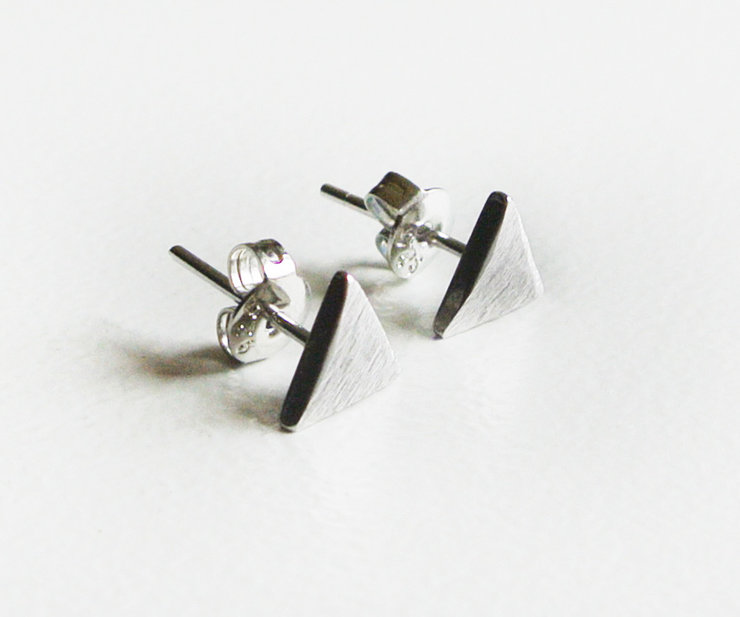 Solid Matt Triangle Studs - Image 2