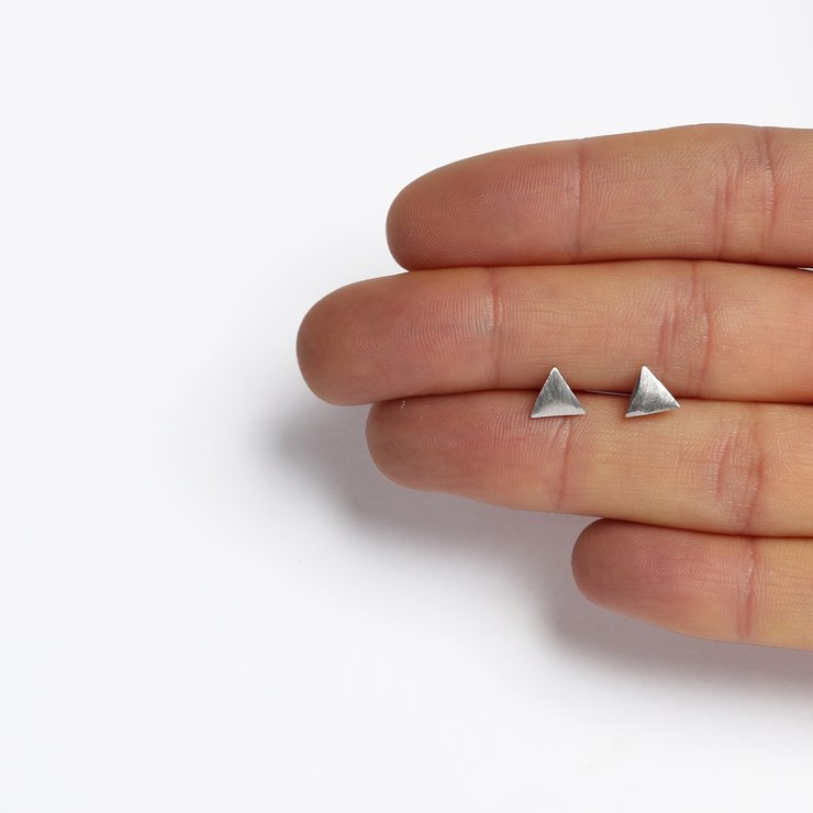 Solid Matt Triangle Studs - Image 4