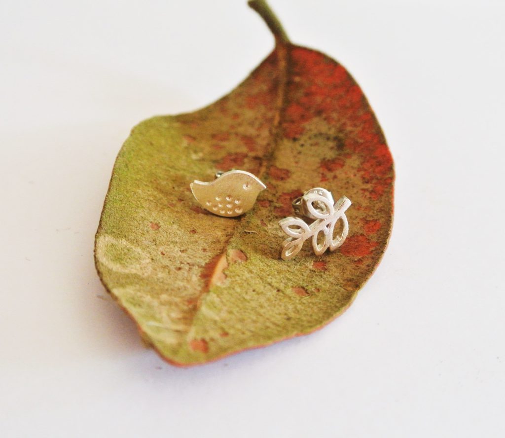 Bird and Leaf Studs - Image 2