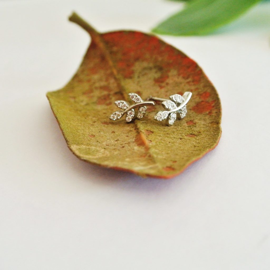 Mini CZ Leaf Studs - Image 3