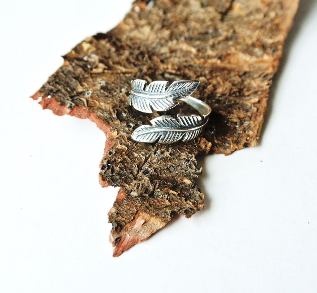 Double Feather Ring - Adjustable - Image 3