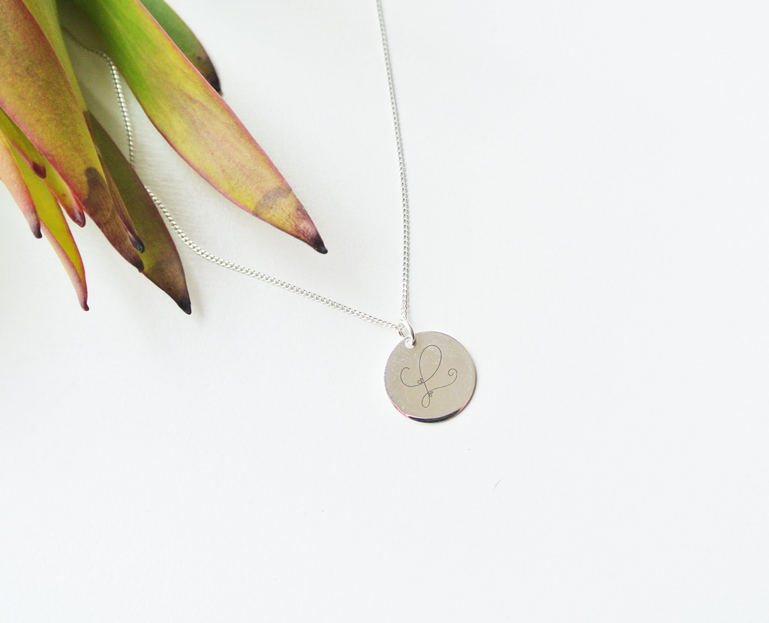 Small Fine Cursive Initial Necklace - Image 3