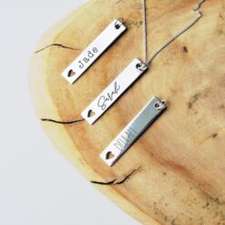 Bar Heart Name Necklace
