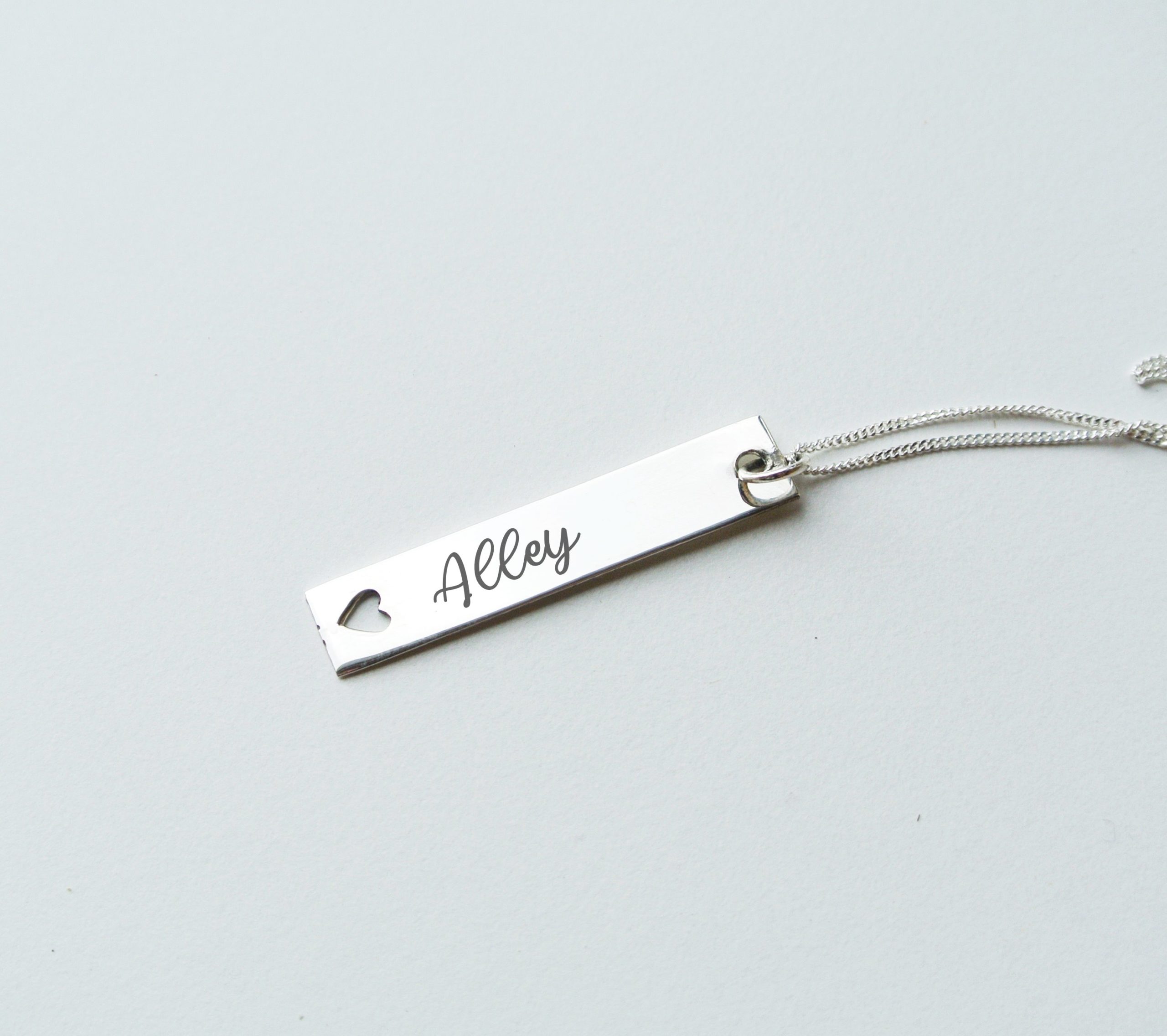 Bar Heart Name Necklace - Image 4