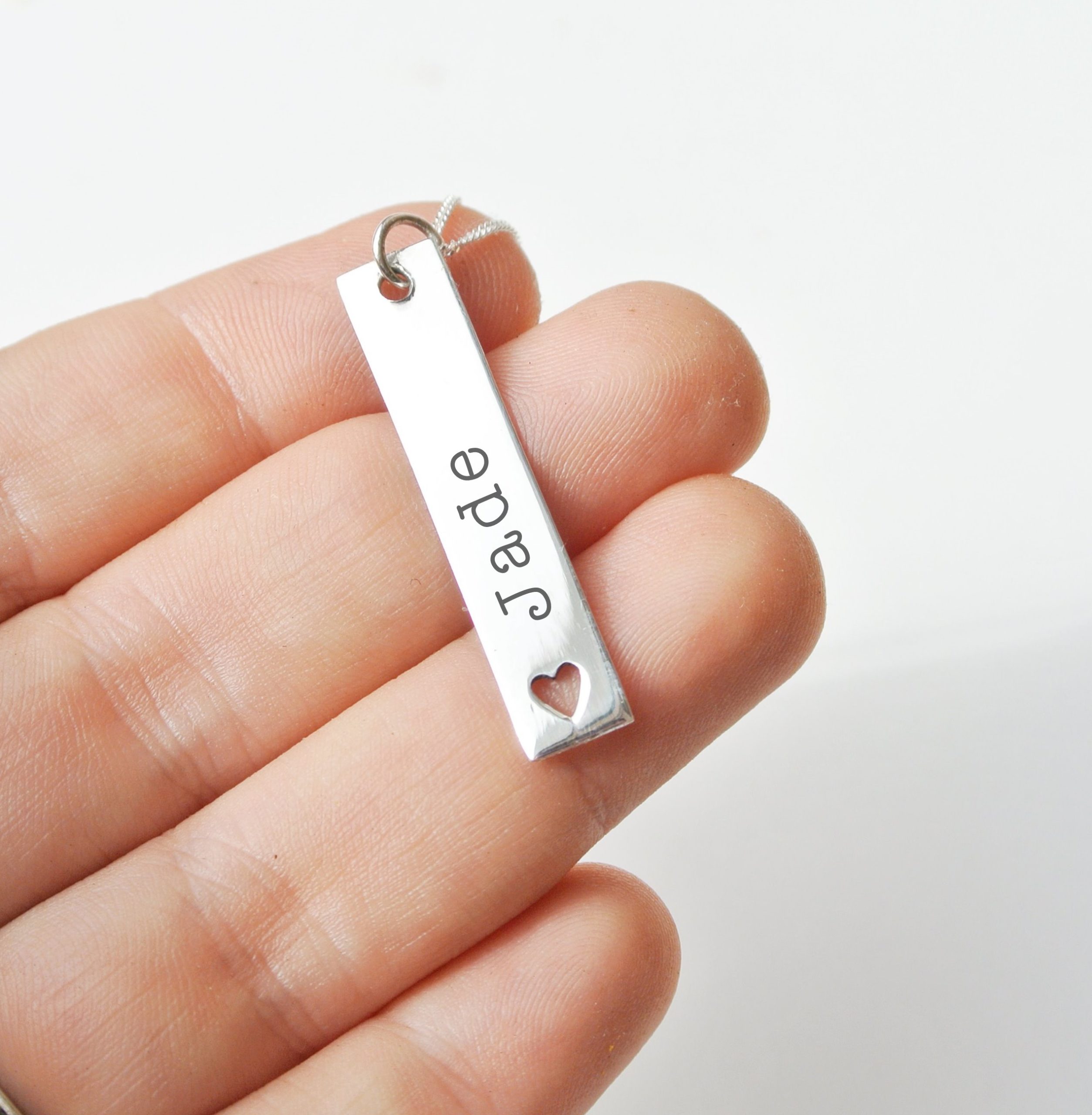 Bar Heart Name Necklace - Image 3