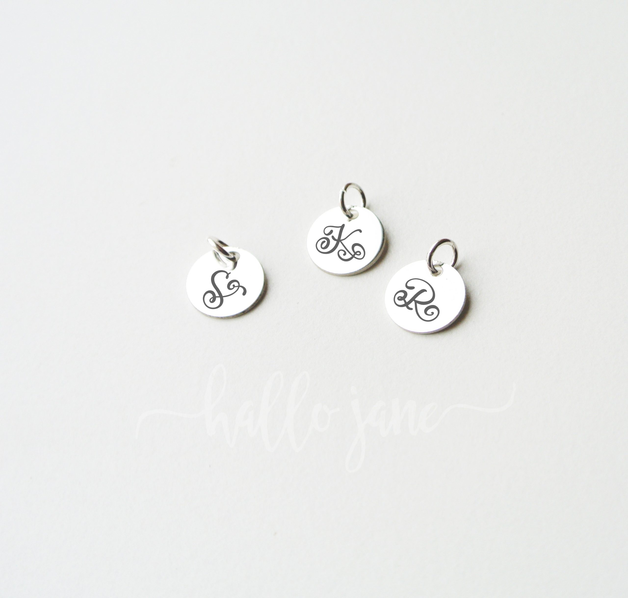 Tiny Decorative Initial Disc Necklace - Image 2