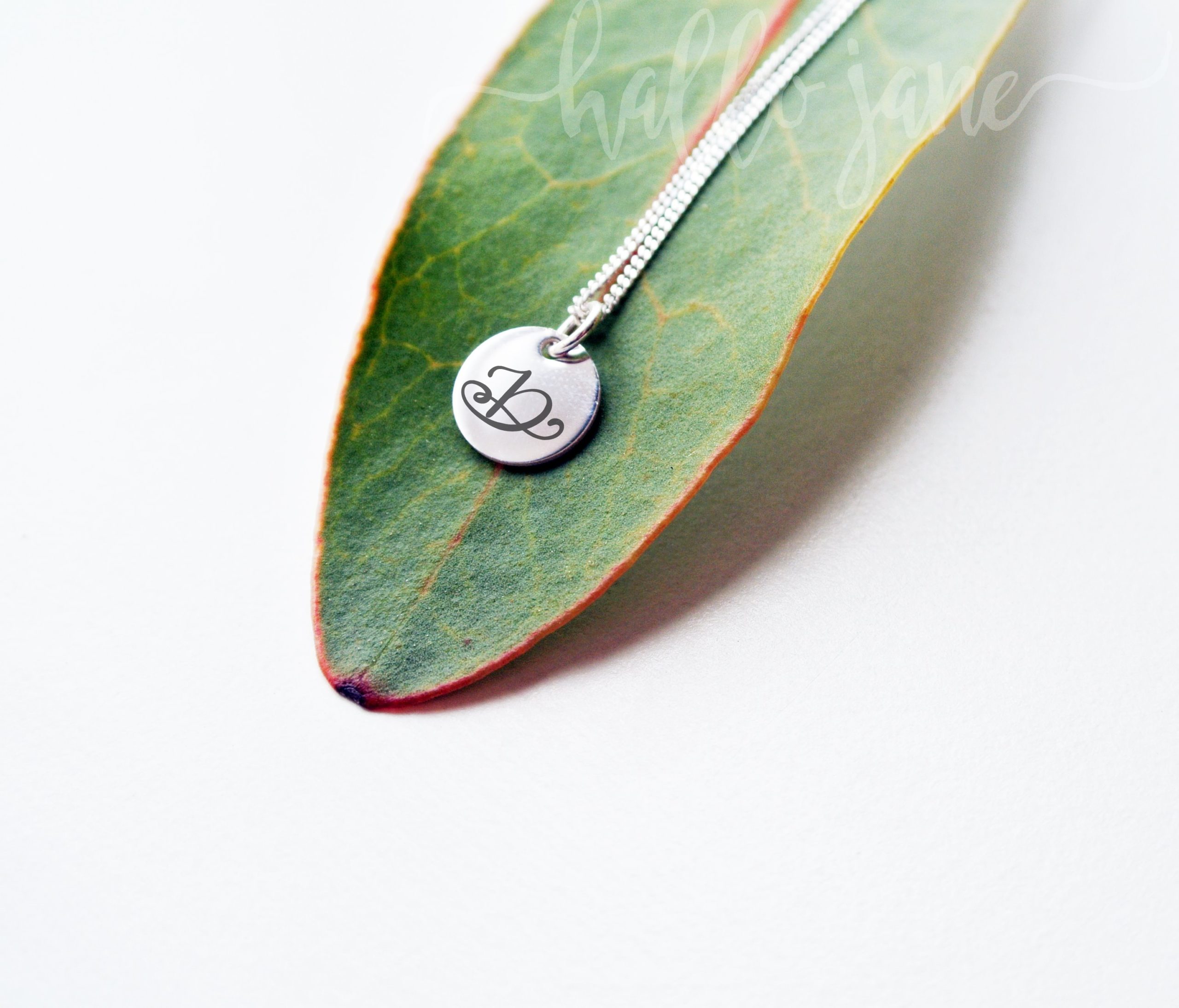 Tiny Decorative Initial Disc Necklace