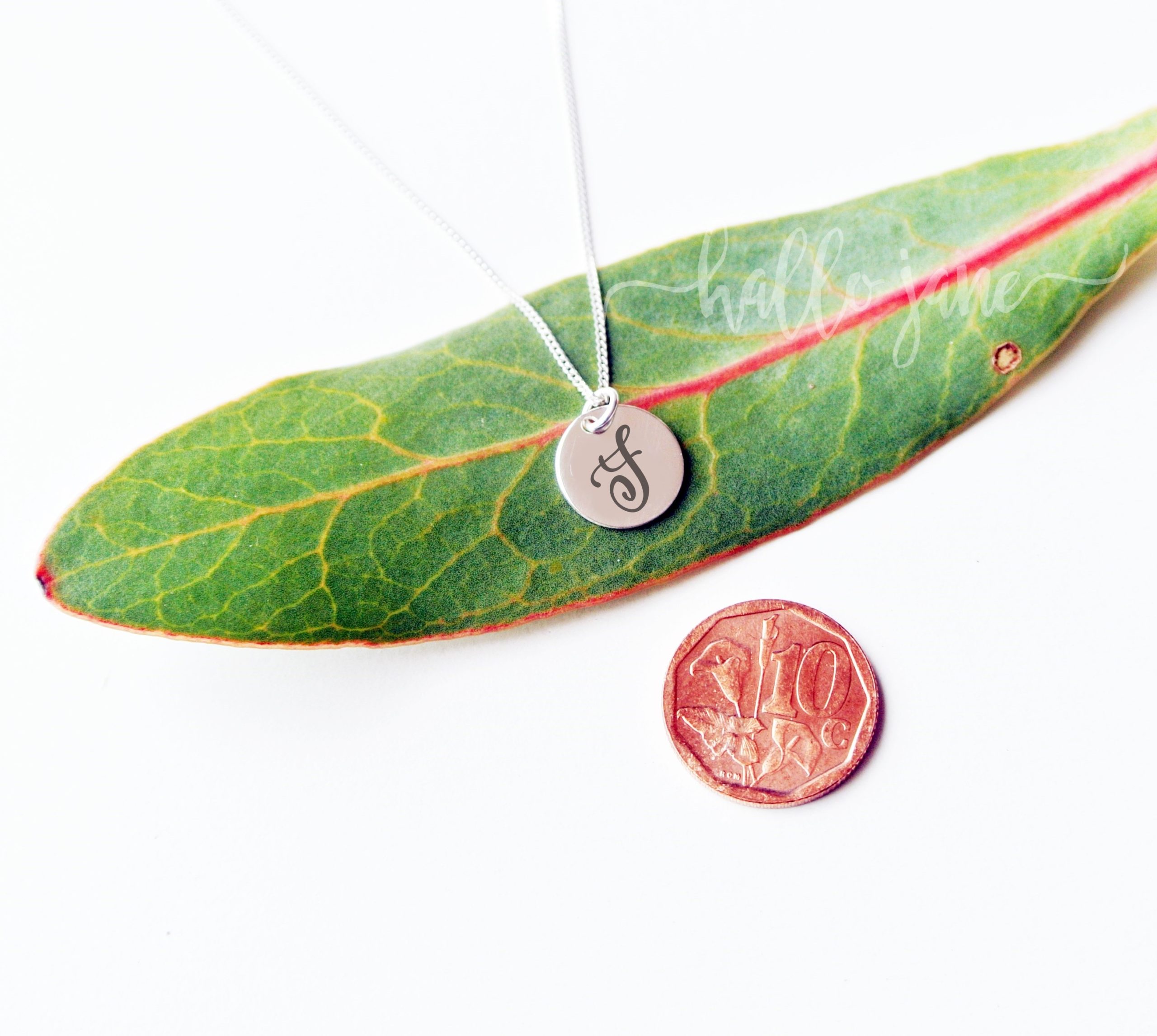 Tiny Decorative Initial Disc Necklace - Image 3