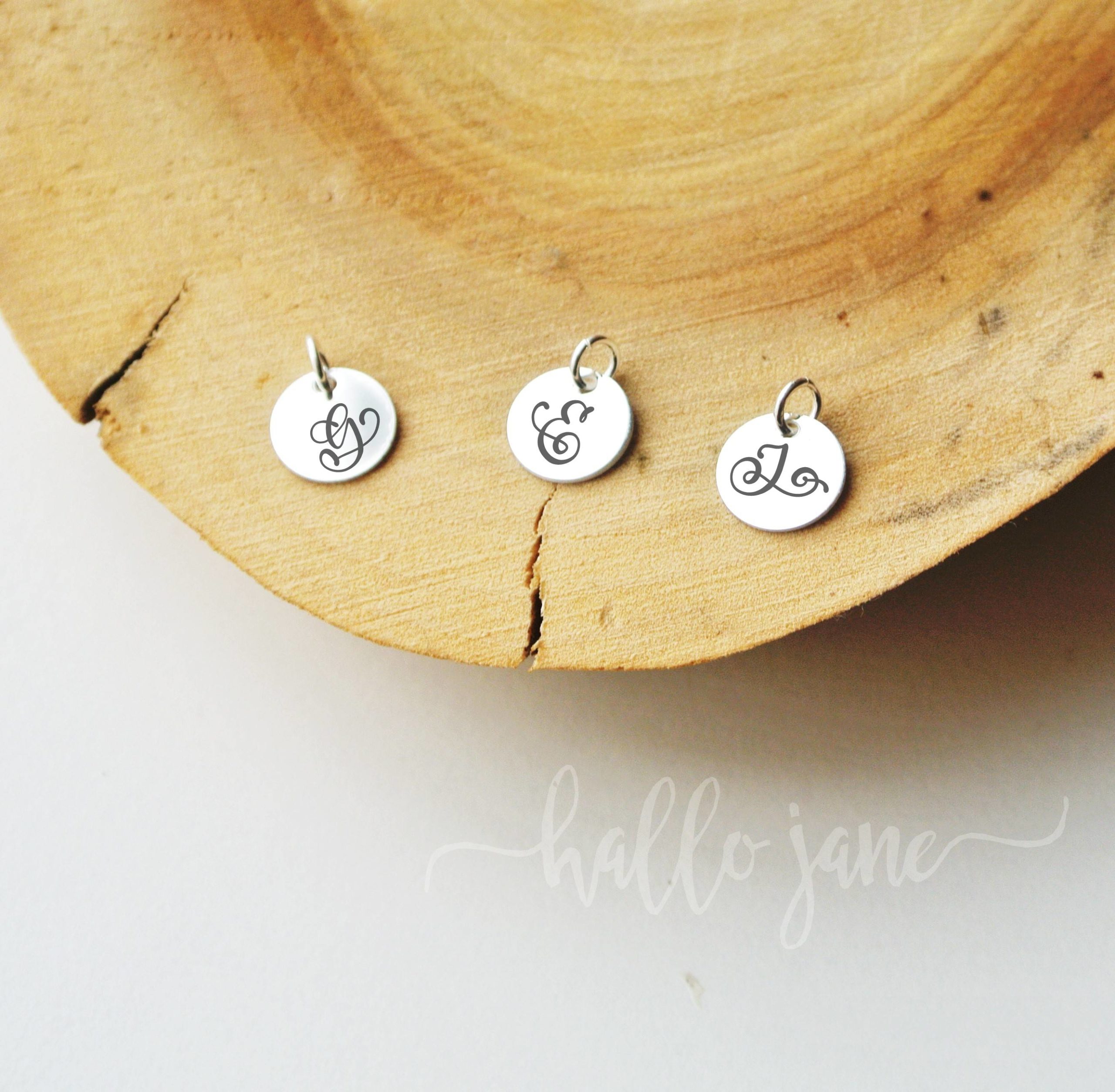 Tiny Decorative Initial Disc Necklace - Image 4