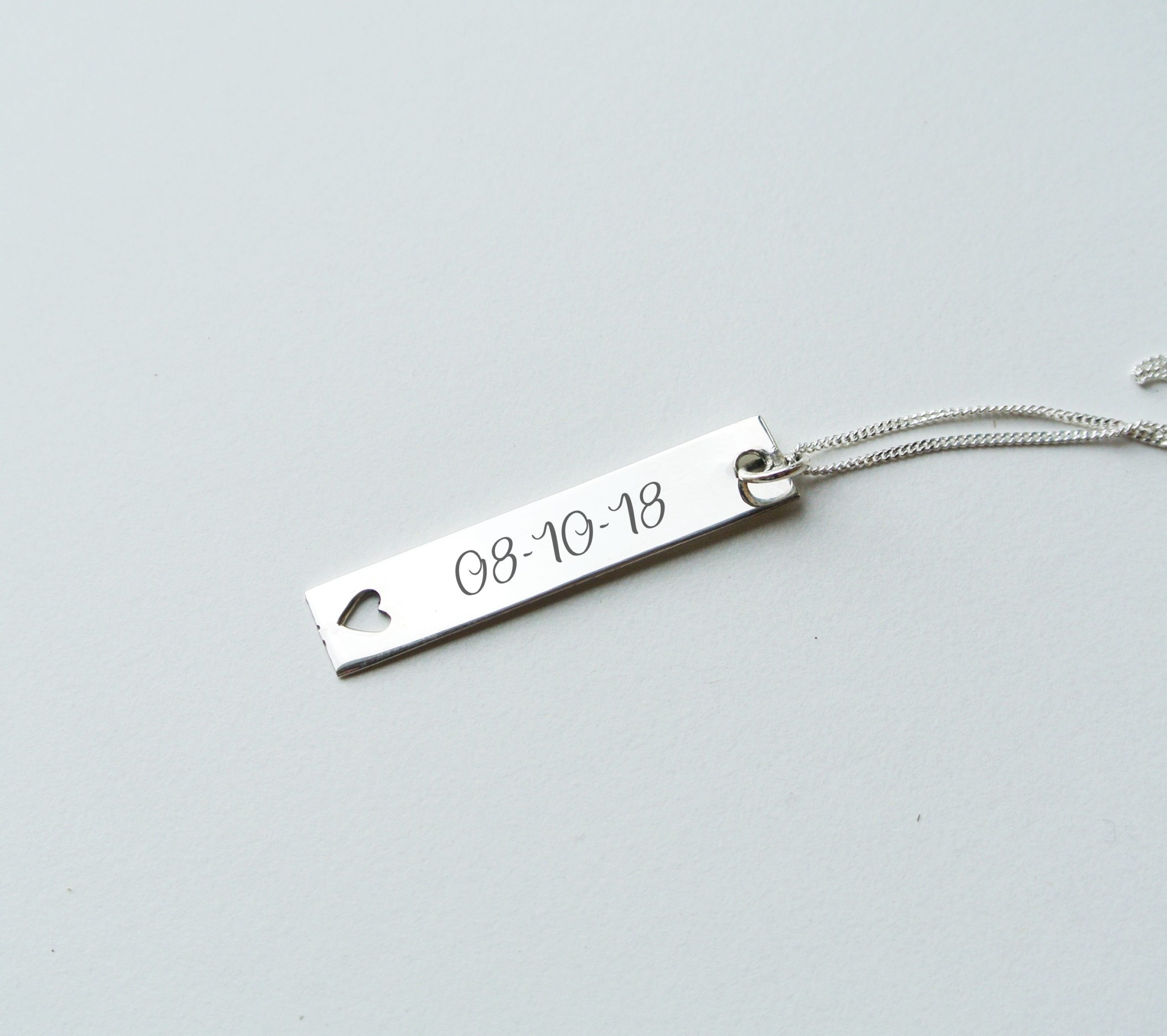 Date Bar Heart Necklace - Image 3