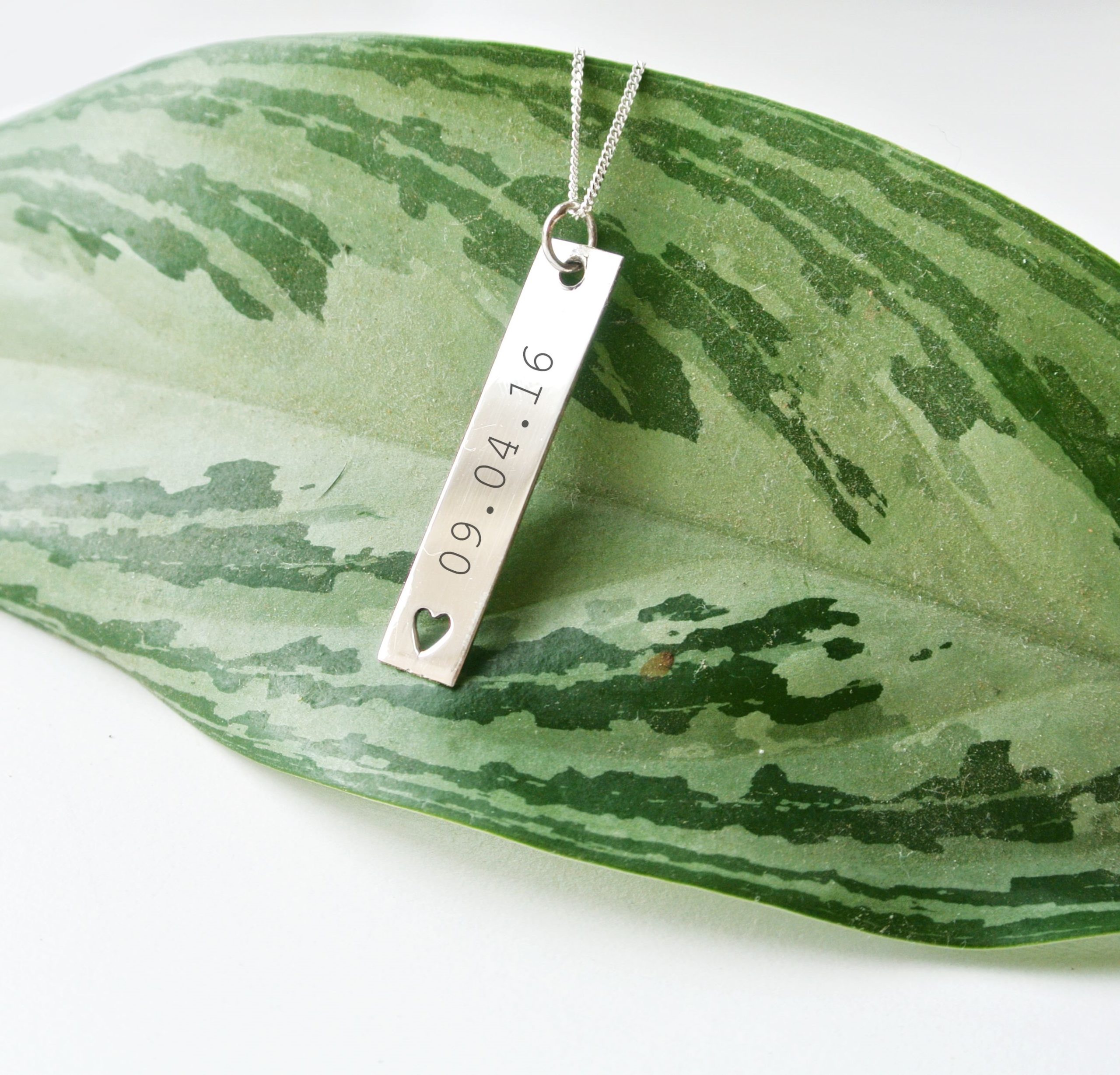 Date Bar Heart Necklace - Image 5
