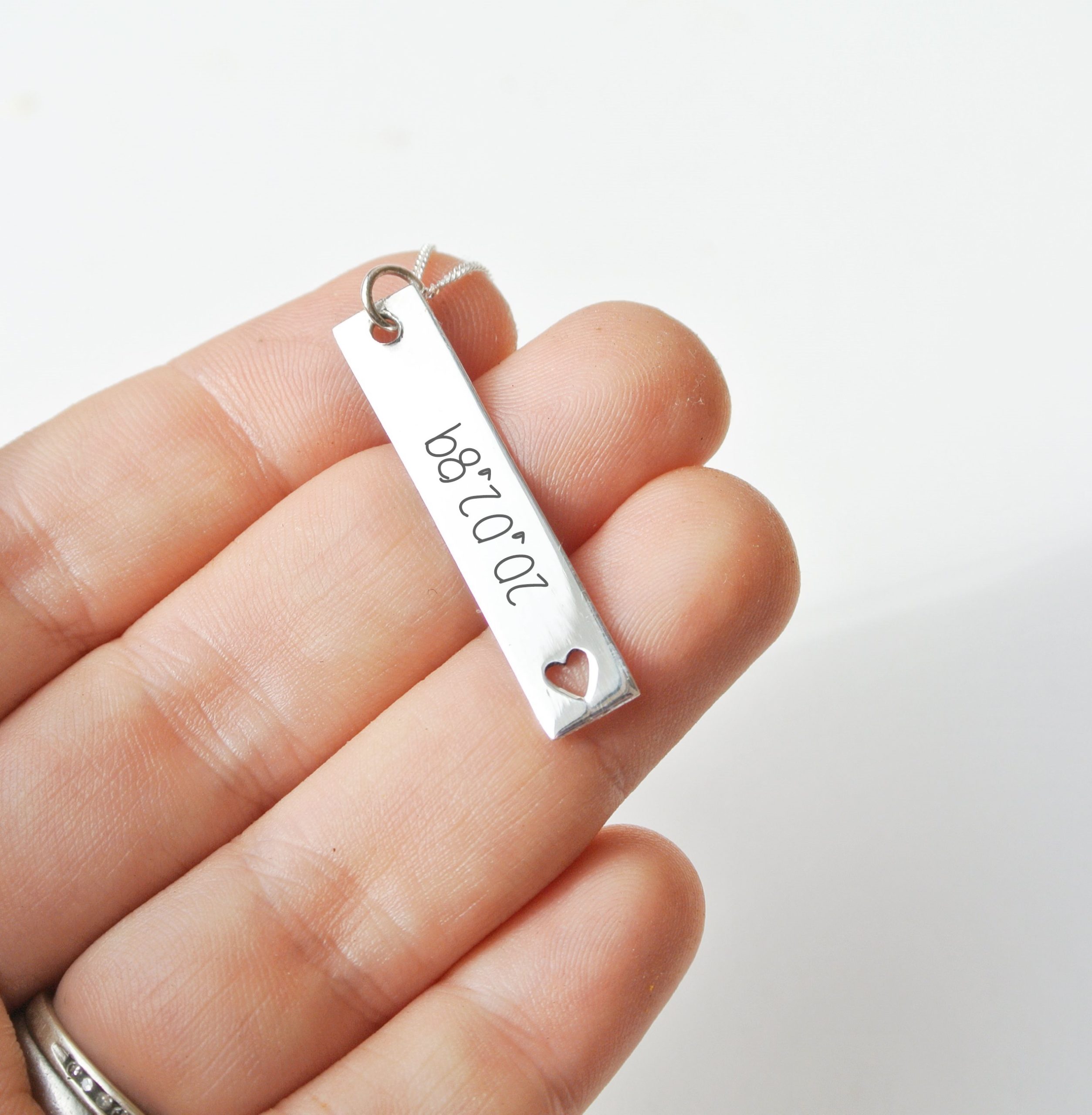 Date Bar Heart Necklace - Image 2