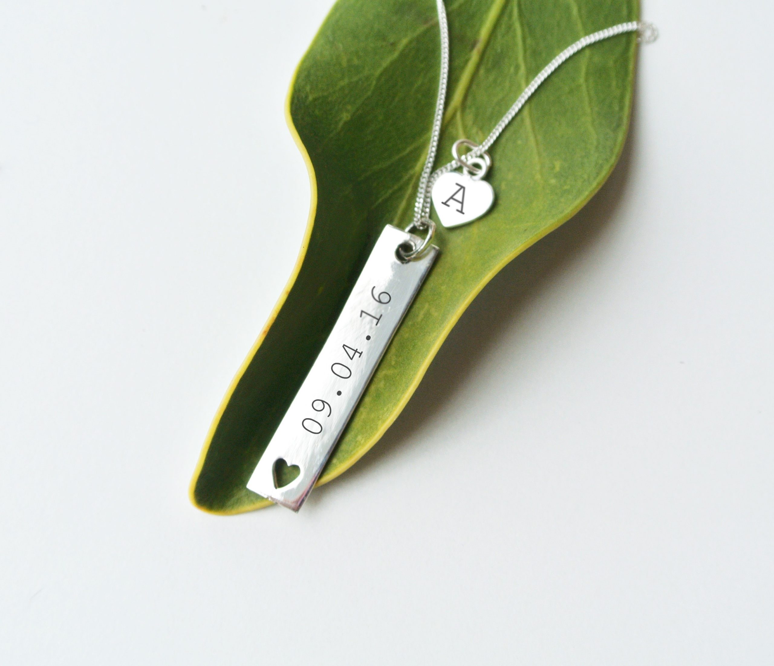 Date Bar Heart Necklace - Image 6