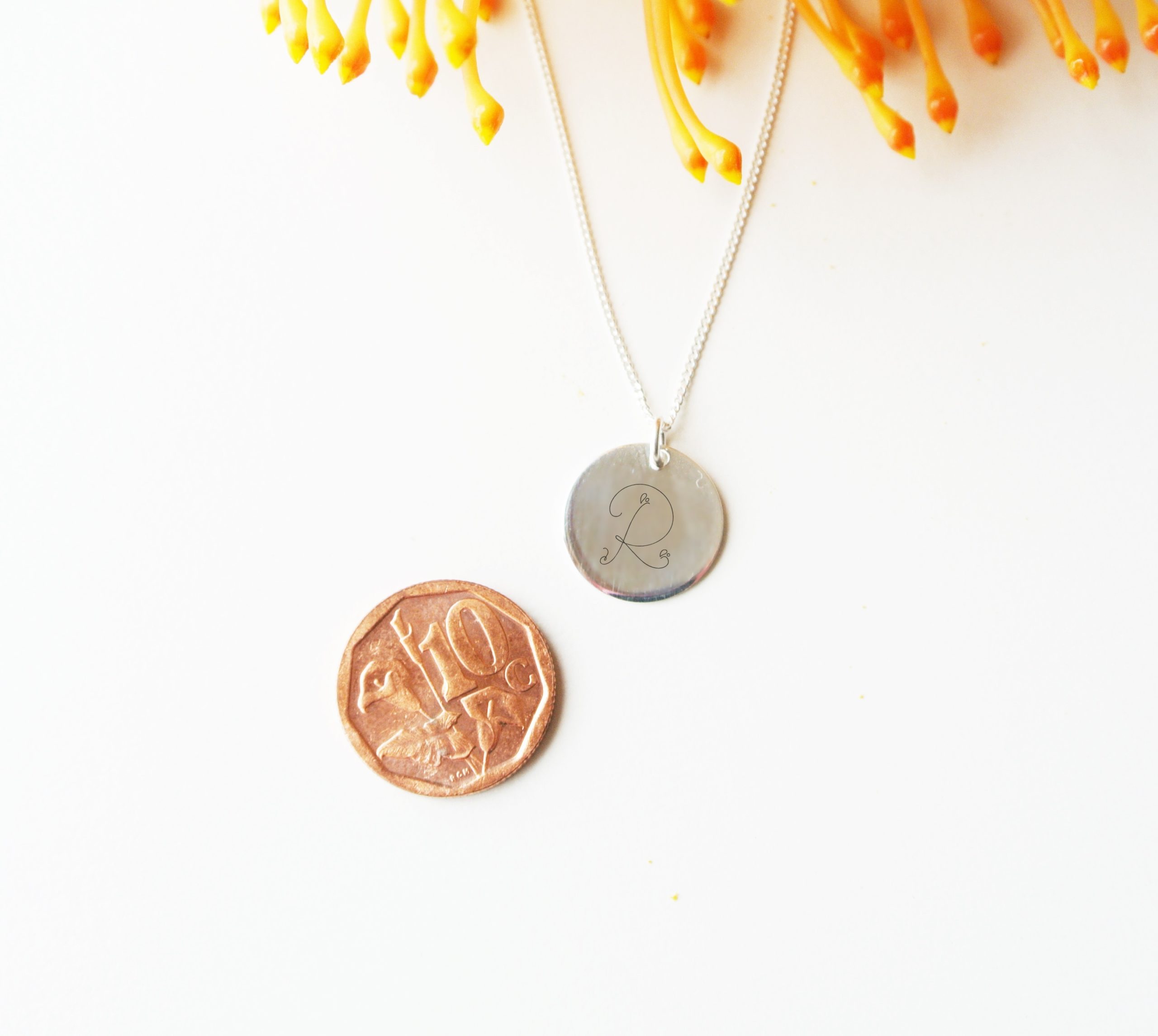 Small Fine Cursive Initial Necklace - Image 2