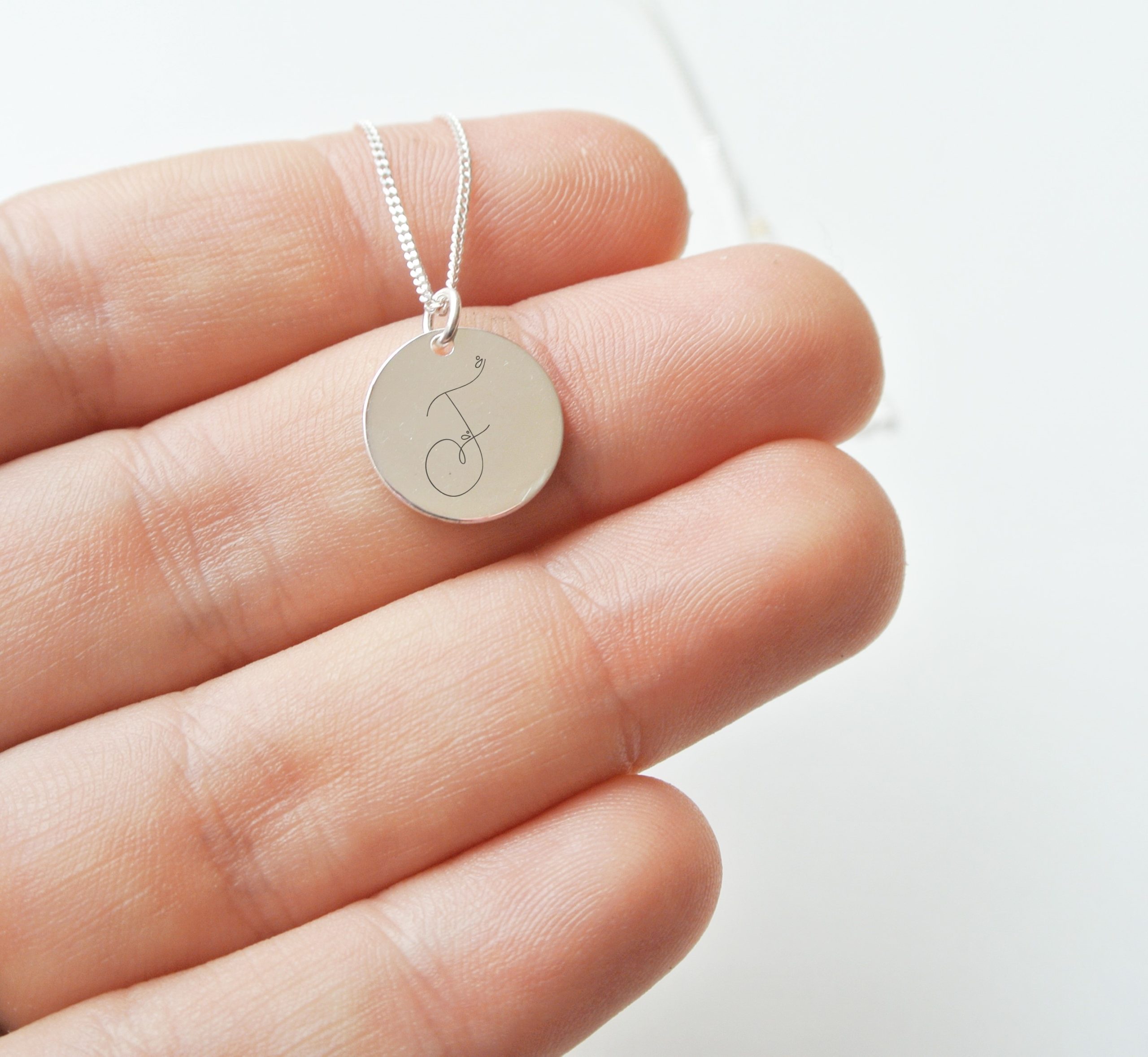 Small Fine Cursive Initial Necklace - Image 4