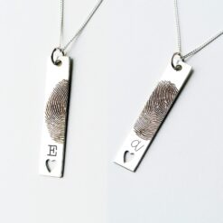 Fingerprint (Custom) Bar Heart Necklace