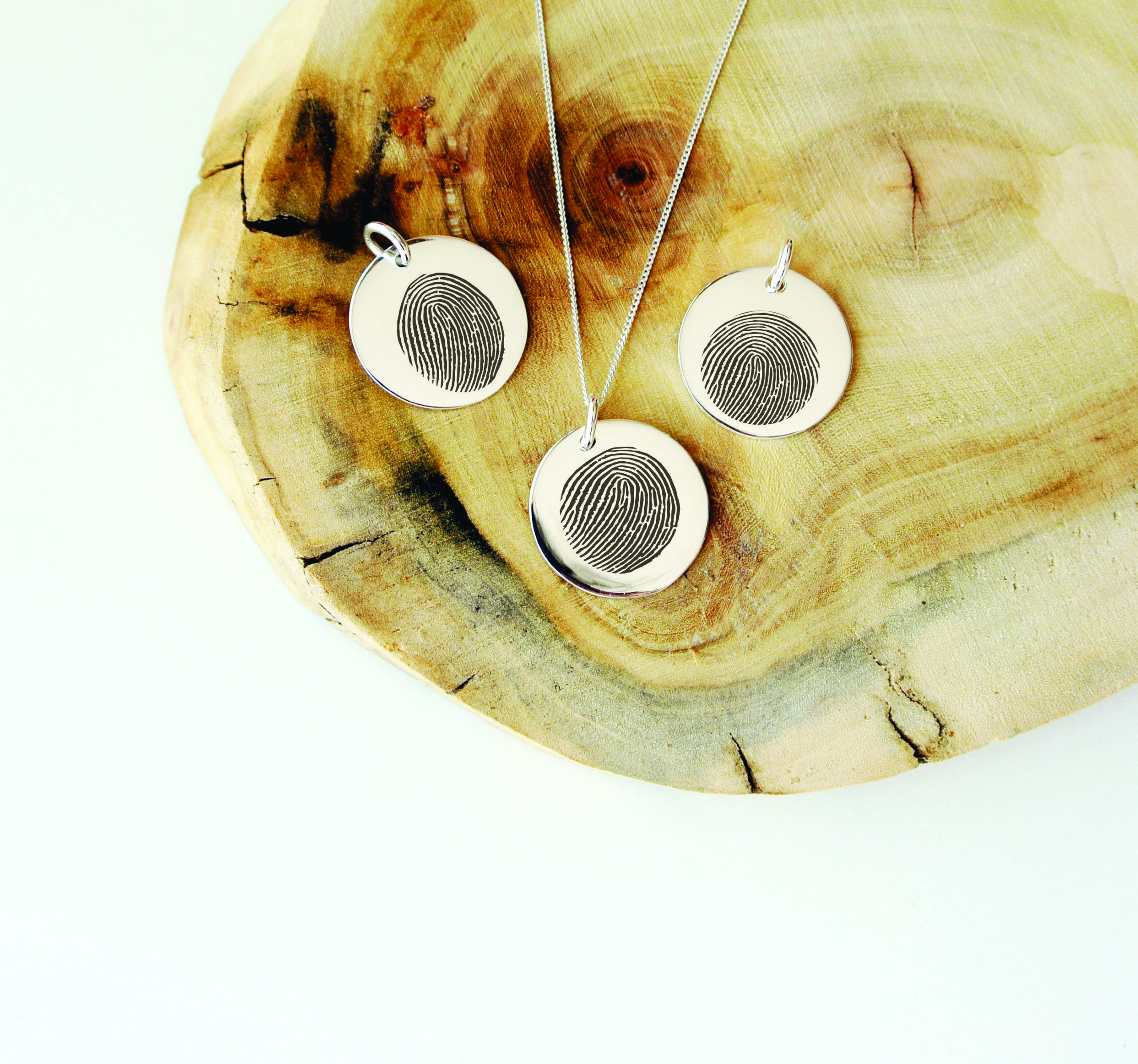 Simplistic Fingerprint (Custom) Disc Necklace