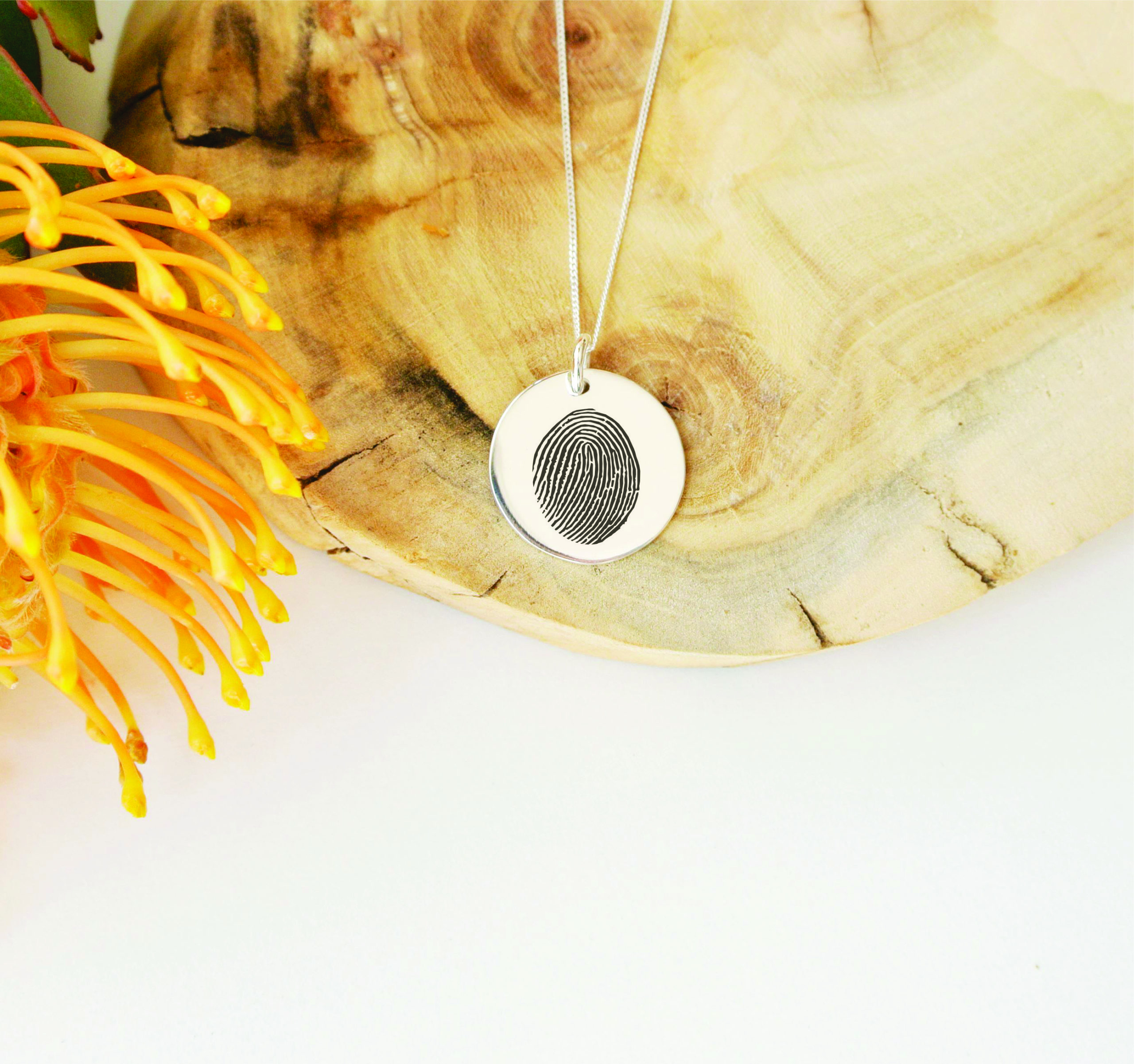 Simplistic Fingerprint (Custom) Disc Necklace - Image 3