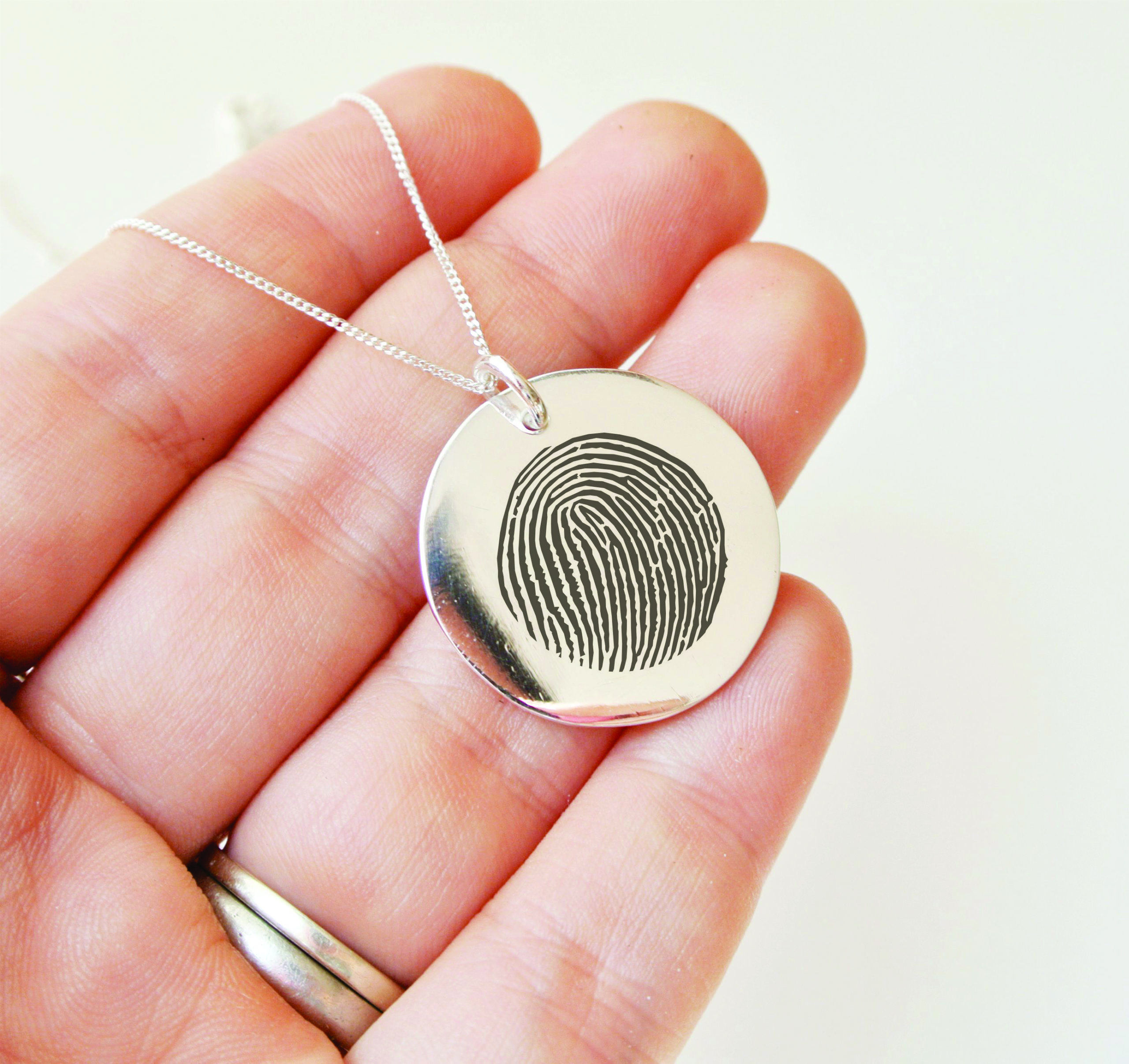 Simplistic Fingerprint (Custom) Disc Necklace - Image 5