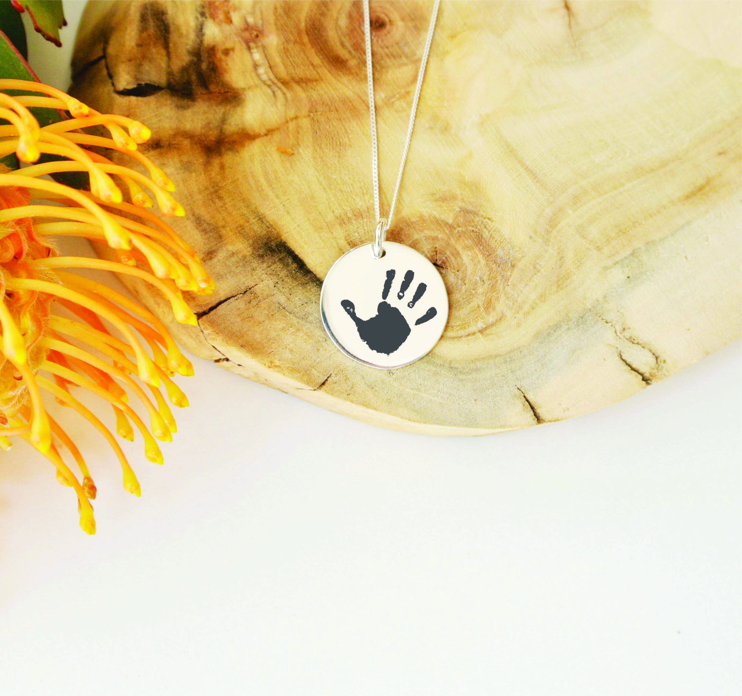Hand or Footprint (Generic) Disc Necklace - Image 6