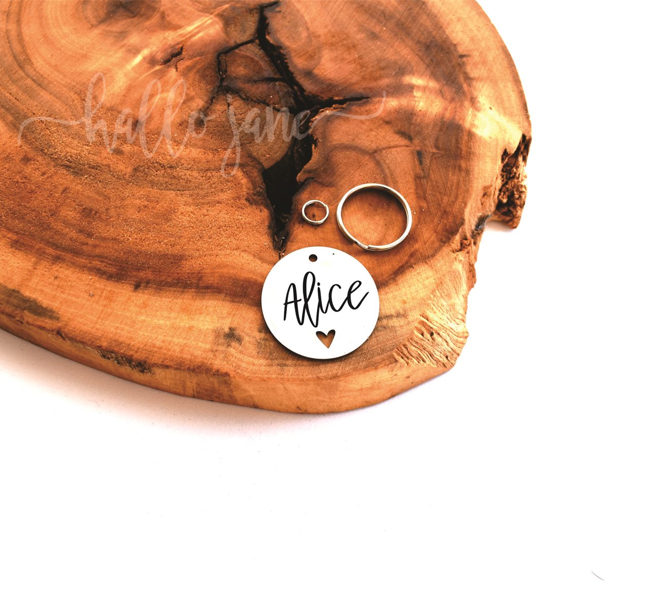 Heart Cut-Out ID tag (Stainless Steel) - Image 2