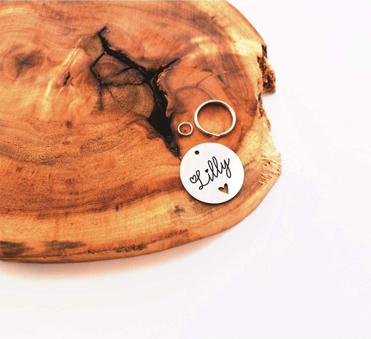 Heart Cut-Out ID tag (Stainless Steel) - Image 3