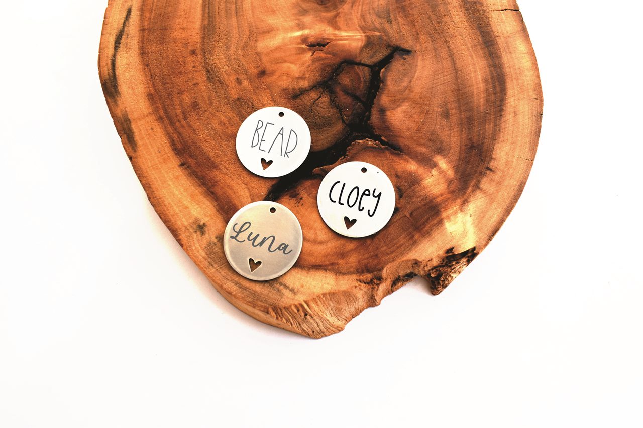 Heart Cut-Out ID tag (Stainless Steel)