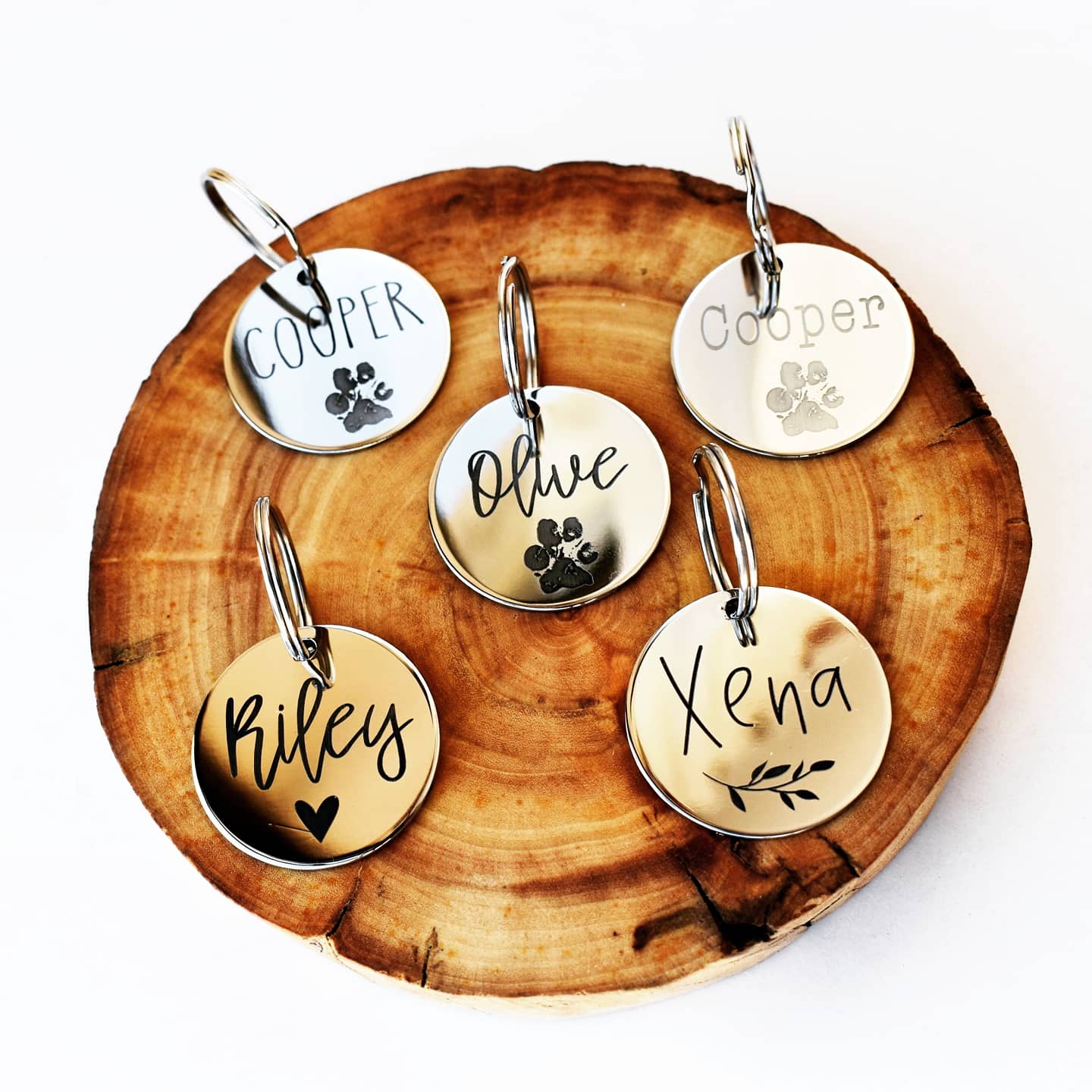 Classic Circle Pet ID Tag- Stainless Steel Dog and Cat Tag