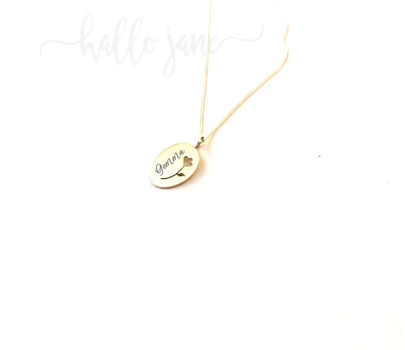 Flower Cut Out Name Necklace - Image 9