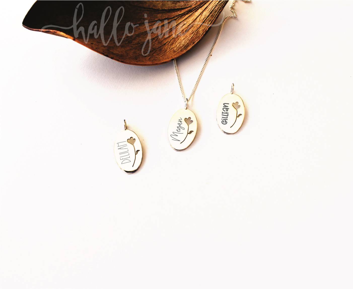 Flower Cut Out Name Necklace