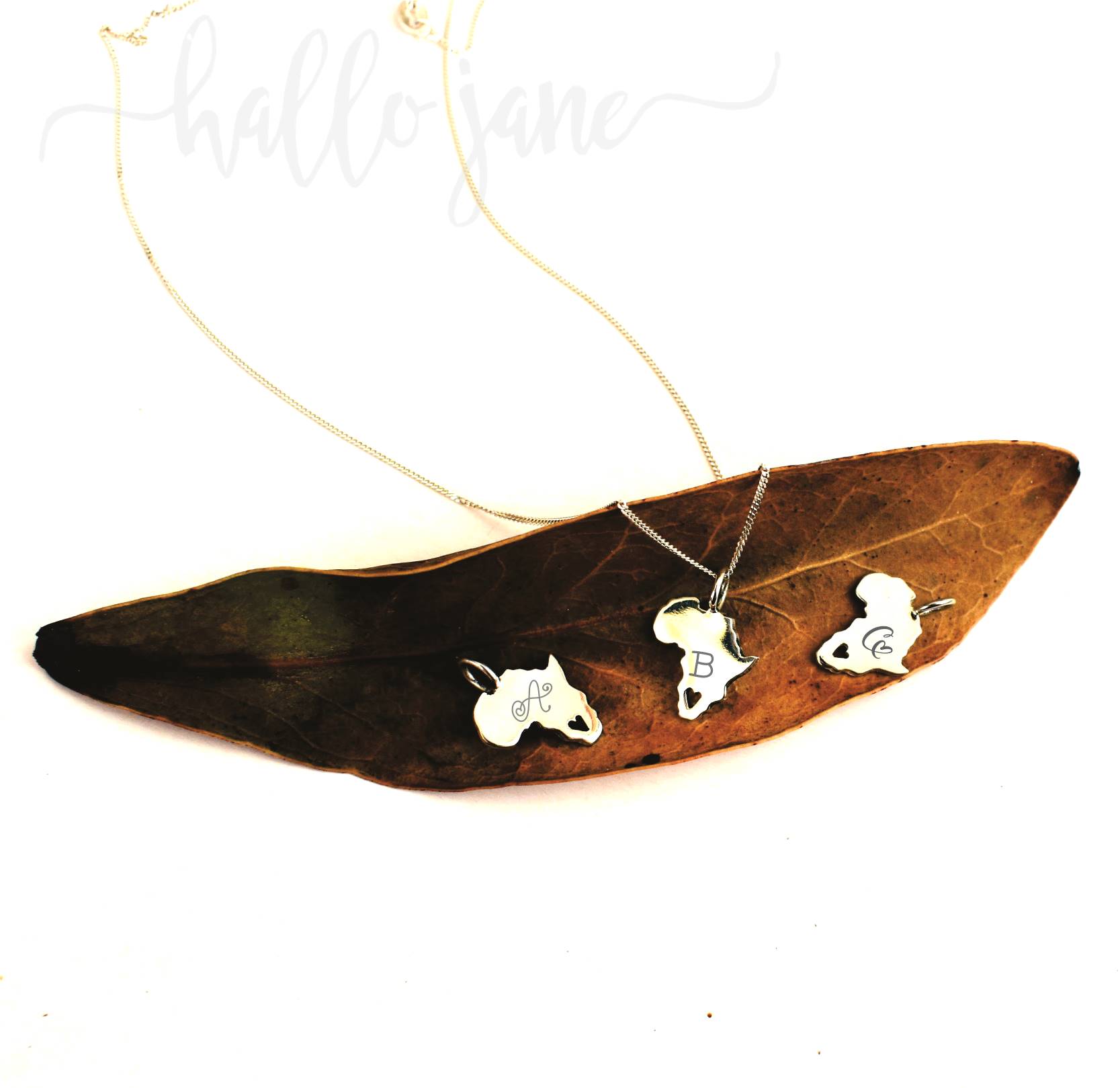 Africa Initial Necklace