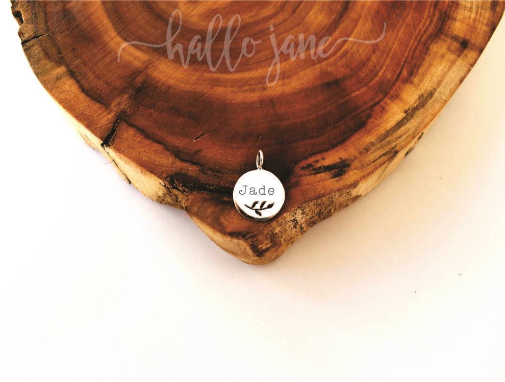 Leaf Cut Out Name Disc Necklace - Image 14