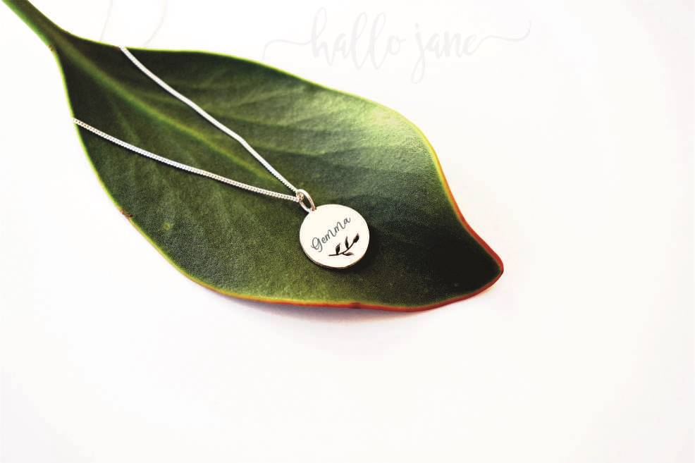 Leaf Cut Out Name Disc Necklace - Image 15