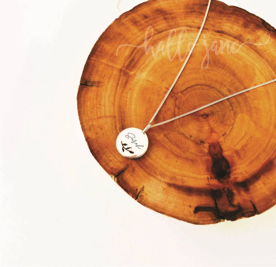 Leaf Cut Out Name Disc Necklace - Image 18
