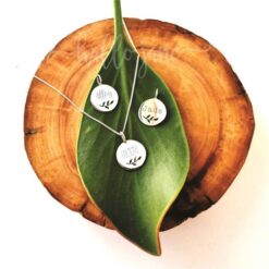 Leaf Cut Out Name Disc Necklace