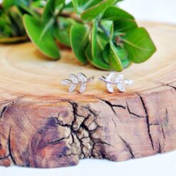 Mini CZ Leaf Studs