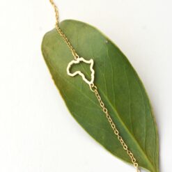 Africa Map Bracelet – 14K Gold Waterproof