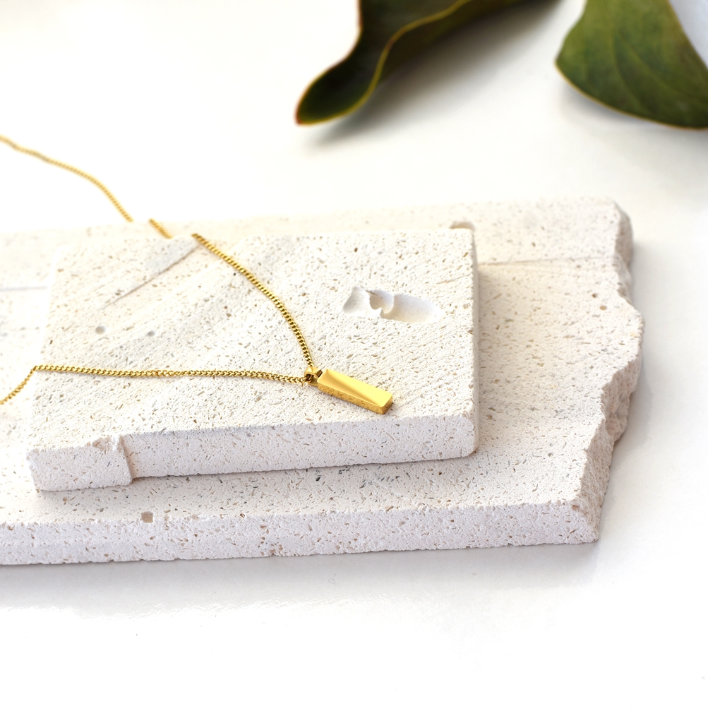 Minimalist Fat Bar Necklace – 14k Gold Waterproof - Image 7
