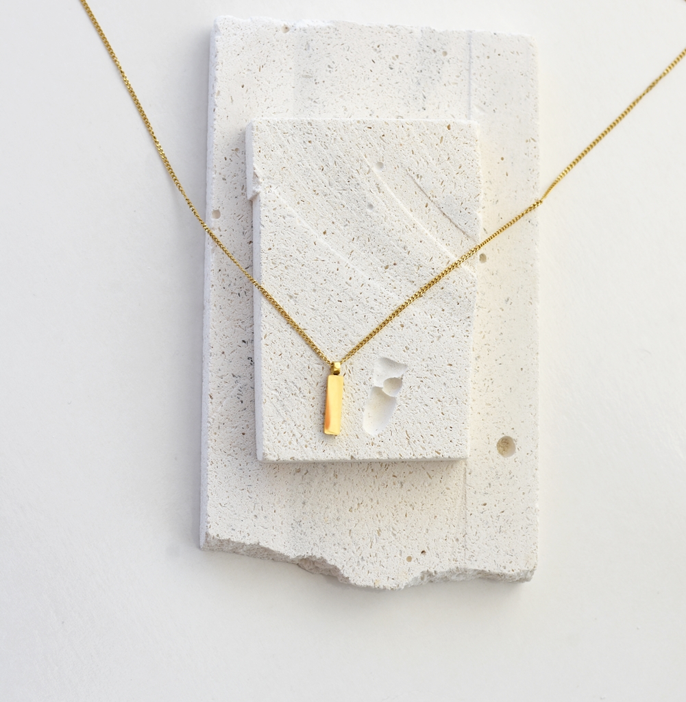 Minimalist Fat Bar Necklace – 14k Gold Waterproof - Image 8