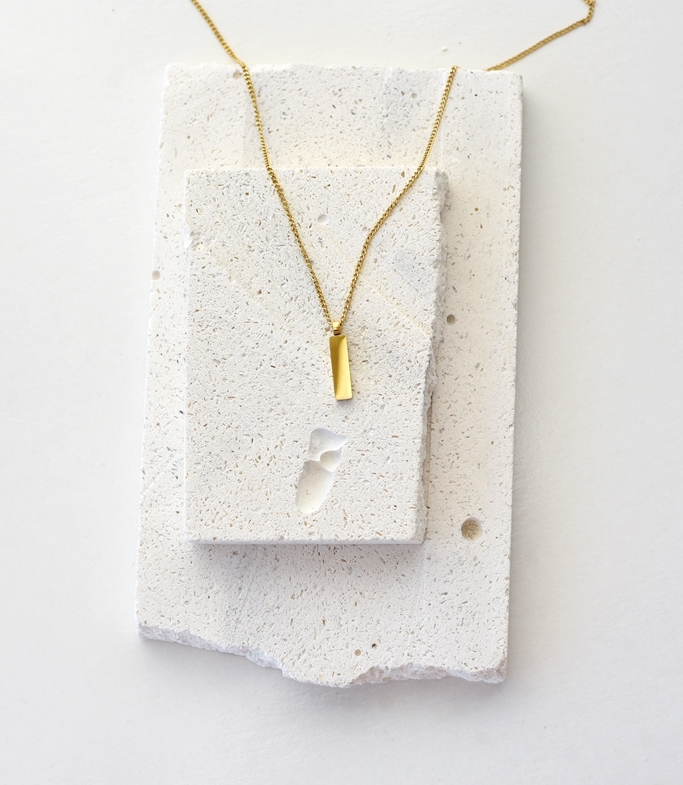 Minimalist Fat Bar Necklace – 14k Gold Waterproof - Image 6