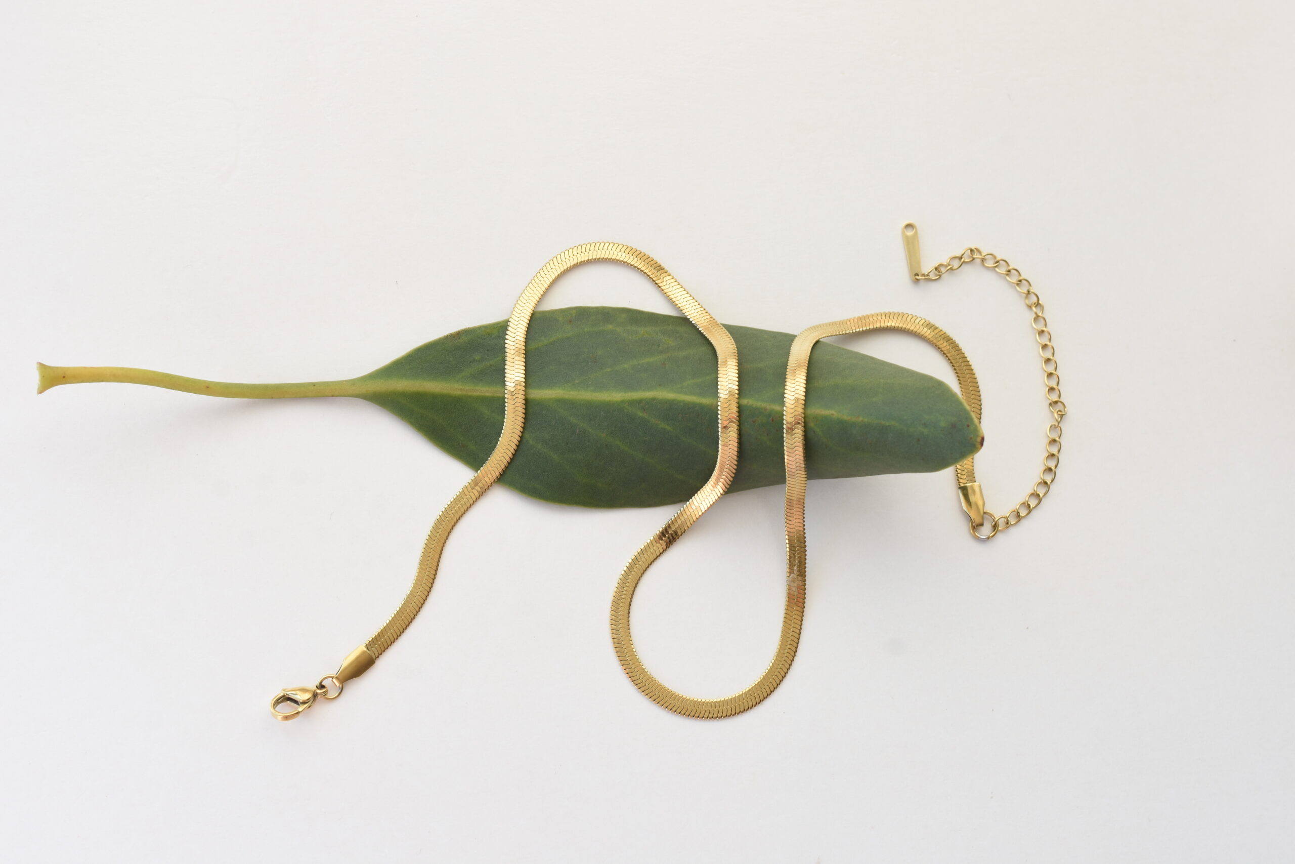 Classic Herringbone Necklace – 14K Gold Waterproof - Image 7