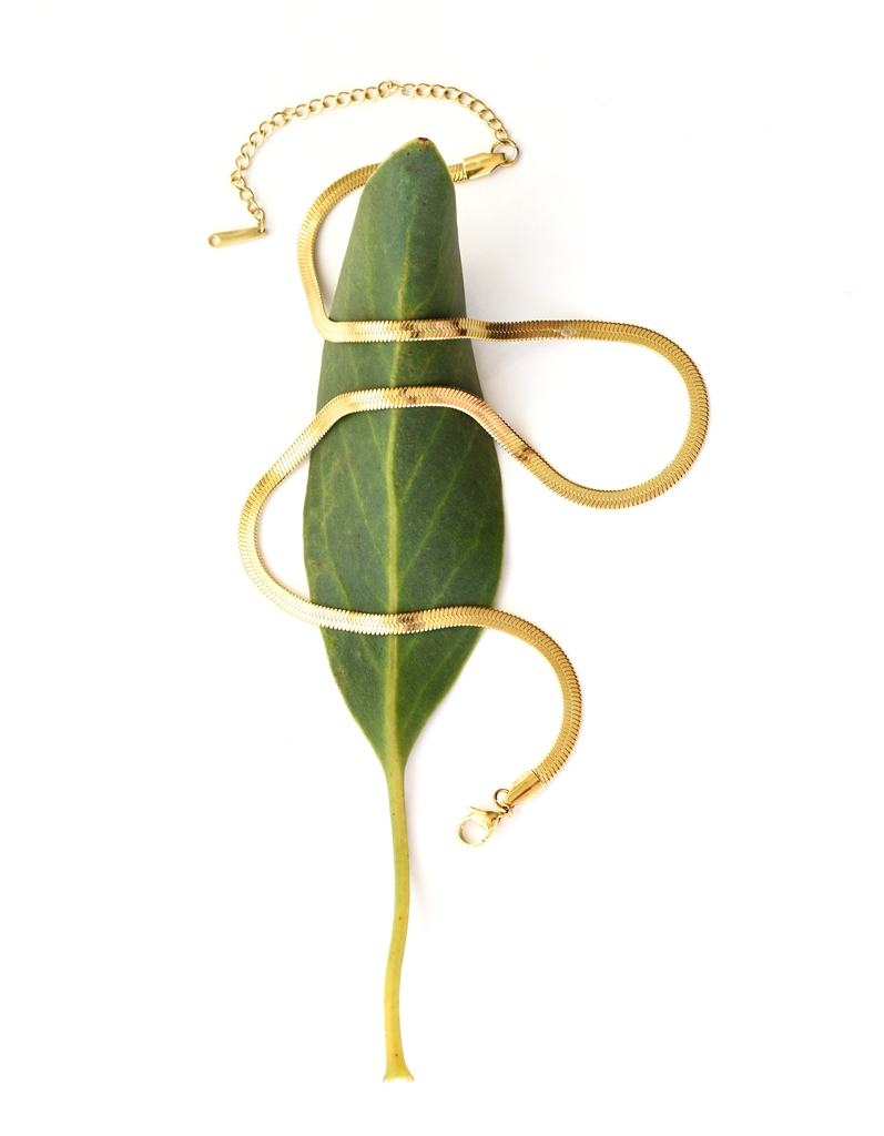 Classic Herringbone Necklace – 14K Gold Waterproof - Image 8