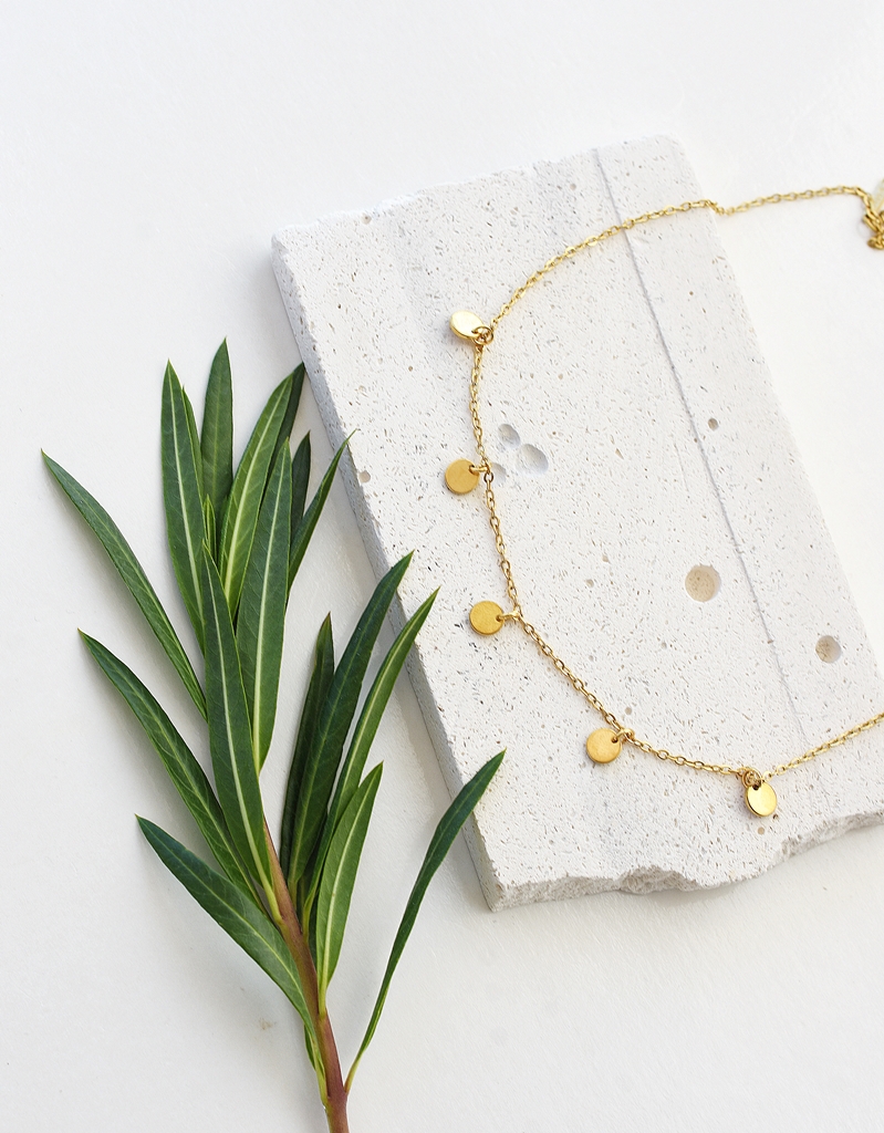 Classic Multi Disc Charm Necklace – 14K Gold Waterproof - Image 7