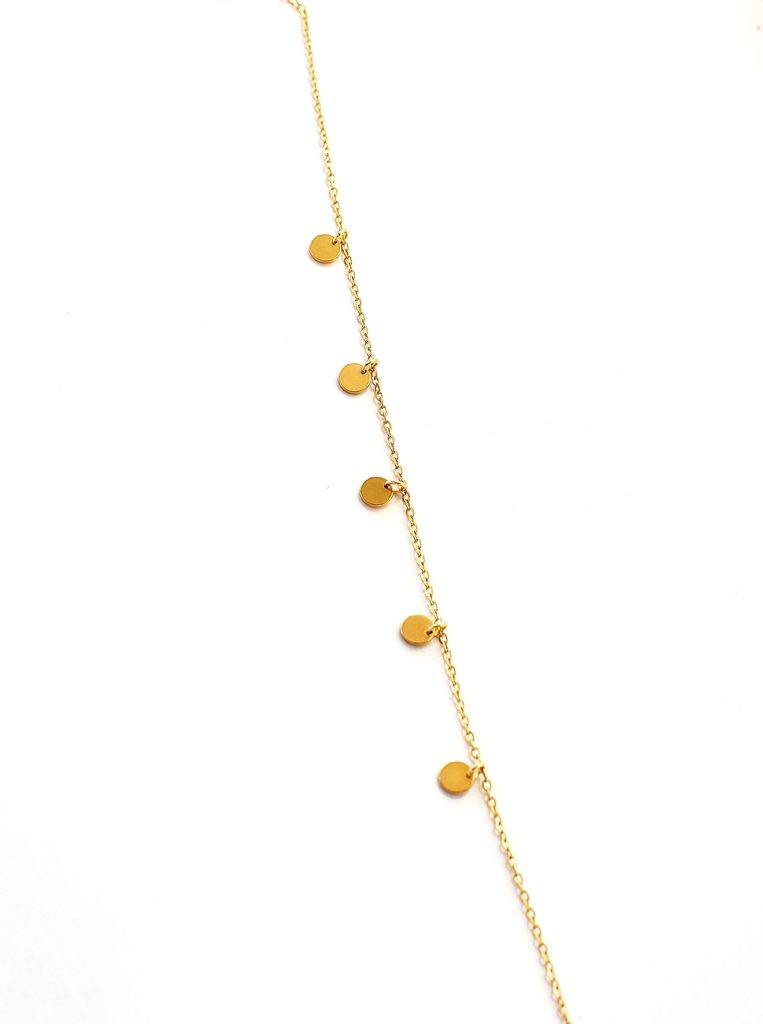 Classic Multi Disc Charm Necklace – 14K Gold Waterproof - Image 3