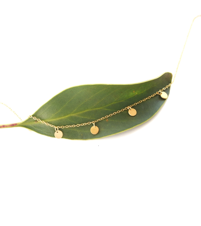 Classic Multi Disc Charm Necklace – 14K Gold Waterproof - Image 4