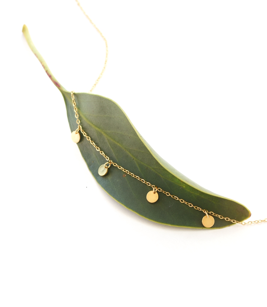Classic Multi Disc Charm Necklace – 14K Gold Waterproof - Image 6