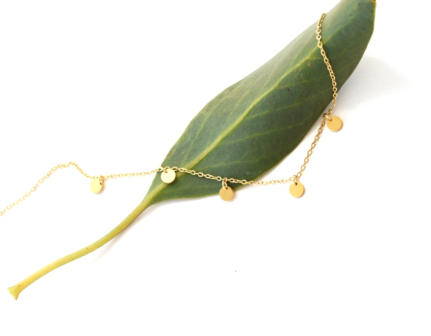 Classic Multi Disc Charm Necklace – 14K Gold Waterproof - Image 8