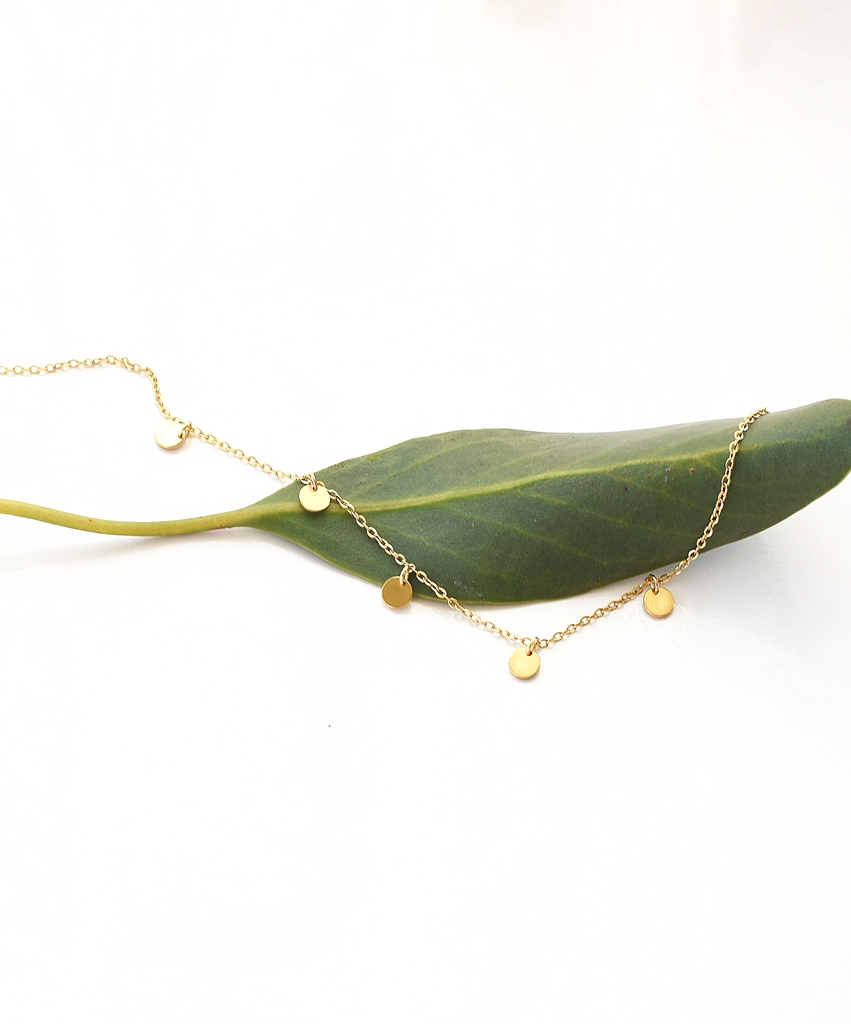 Classic Multi Disc Charm Necklace – 14K Gold Waterproof - Image 10