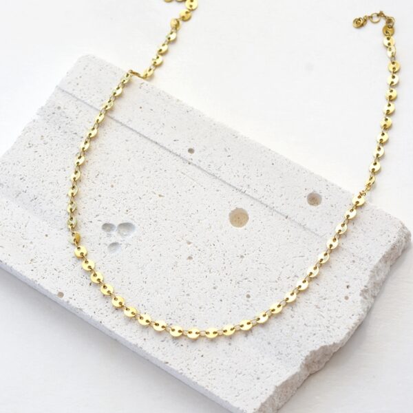 Golden Disc Symphony Choker Necklace – 14K Gold Waterproof