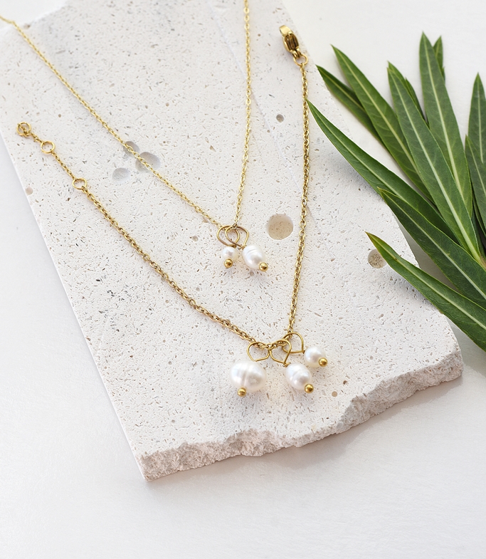 Pearl Symphony Charm Mix & Match DIY Necklace & Bracelet Combo Set– 14K Gold Waterproof - Image 12